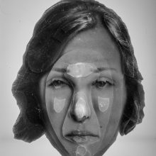 Arya Tabandehpoor, “Ghazaleh Hedayat”, from “Portrait” series, photo cuts from criminology software and plexiglas sheets, 10 x 12 x 3 cm, edition of 6, 2010-2014