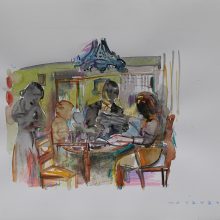 Seyed Mohamad Mosavat, untitled, mixed media on paper, frame size: 35 x 45 cm, 2018