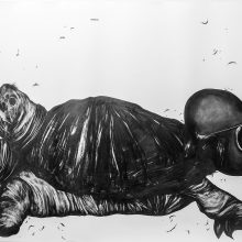 Sara Abbasian, “Cosmic Turtle #10”, from “Imperishable Gravity” series, pencil on cardboard, Diasec, 104 x 144 cm, unique edition, 2016