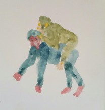 “The Last Monkey” Series, Watercolor on Cardboard, 15×12 cm, 2015