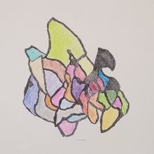 Babak Shariati, untitled, rapidograph & color crayon, 20.5 x 29 cm, 2021