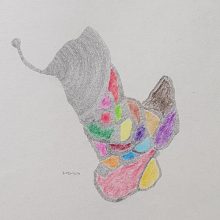 Babak Shariati, untitled, pencil & color crayon, 15 x 21.5 cm, 2021