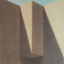 Abolfazl Harouni, untitled, from “Tehran’s Surface” series, color pencil on paper, 26 x 19 cm, 2019