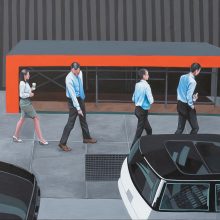 Samira Taheri, “77 William St. New York”, from “New York” series, acrylic on canvas, 79.5 x 120 cm, 2021
