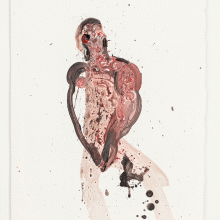 Seyed Mohamad Mosavat, untitled, from “Sorrow / Muscle” series, acrylic on paper, frame size: 45 x 35 cm, 2019