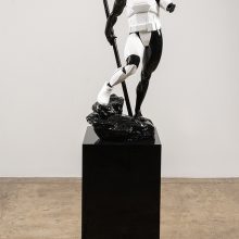 Amir-Hossein Zanjani, “Athletic Chevalier”, from “Savior” series, fiberglass, 115 x 50 x 51 cm, pedestal: 85 x 42 x 42 cm, edition of 3 + 1 AP, 2022
