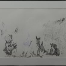 Ghasem Ahmadi, untitled, mixed media on paper, 45 x 70 cm, unique edition, 2020