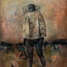 Nima Sayyadian, “Unmasked”, from “The Beekeeper” series, acrylic on paper, 70 x 50 cm, frame size: 83.5 x 63.5 cm, 2022