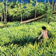Hanie Farhadinik, “Run, Run”, oil on canvas, 40 x 60 cm, frame size: 50 x 70 cm, 2020