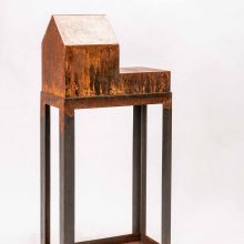 Majid Biglari, “The Possibility of Destruction by an External Object – Possibility No.9”, from “The Possibility of Real Life’s Openness to Experience” series, rusted steel, 41 x 21 x 86 cm, unique edition, 2020
