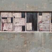 Azin Zolfaghari, “Accumulation”, from “Stricken” series, mixed media on canvas, 150 x 250 cm, 2021
