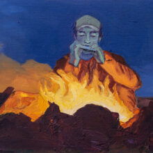 Hanie Farhadi Nik, untitled, from “Re-inhale” series, oil on paper, 20 x 32 cm, frame size: 32 x 44 cm, 2022