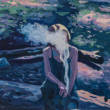 Hanie Farhadi Nik, untitled, from “Re-inhale” series, oil on canvas, 26 x 40 cm, frame size: 38.5 x 51 cm, 2022