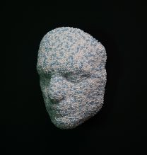 Ali Honarvar, “Self Portrait”, Glass Beads – Plaster, 2018