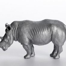 Negin Mahzoun, “Anybody Wants a Cheap Rhino?”, Installation, Cast Alminium, 13 x 40.5 x 6.5 cm, 2016