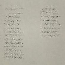 Nina Papaconstantinou, untitled, text carved on handmade japanese paper, 42.5 x 52.5 cm, 2019