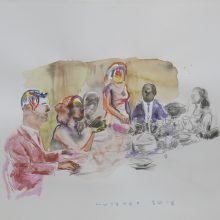 Seyed Mohamad Mosavat, untitled, mixed media on paper, frame Size: 35 x 45 cm, 2018