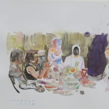 Seyed Mohamad Mosavat, untitled, mixed media on paper, frame Size: 35 x 45 cm, 2018