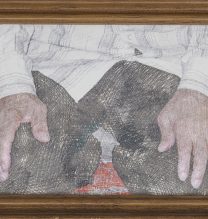 Farshido Larimian, His hands, From “All That Is Solid Melts Into Air” Series, Mixed media on paper , 11.5 x 16 cm, 2016