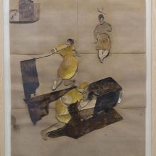 Mojtaba Amini, “No. 120”, collage, (paper, sandpaper), 75.5 x 63.5 cm, 2018