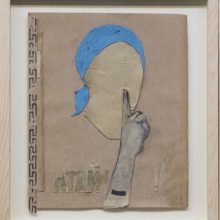 Mojtaba Amini, “No. 60”, collage, (paper, sandpaper), 35 x 30 cm, 2018