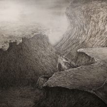 Bahar Didegah, untitled, from “Saltland” series, ink and oil on canvas, 120 x 169 cm, 2020