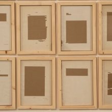 Majid Biglari, “13 Aban, 1358” (Detailed), from “The Experience of Dishevelment” series, one hundred and three-piece installation, (paper, cardboard, etc.), frame size: 25 x 18 cm, unique edition, 2017