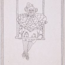 Nahid Behboodian, untitled, from “Circus” series, pencil on paper, 18 x 12.5 cm, frame size: 33.5 x 28.5 cm, 2019
