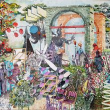 Behrang Samadzadegan, “Seizure”, from “Heading Utopia” series, watercolor on cotton paper, 104 x 140 cm, frame size: 132 x 168 cm, 2018