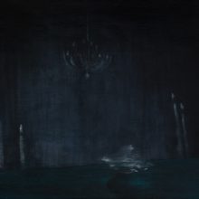 Milad Jahangiri, untitled, from “Bitter Days” series, oil on board, 40 x 63 cm, frame size: 41.5 x 64.5 cm, 2021