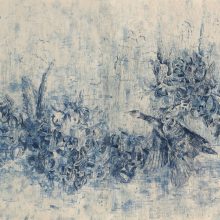 Neda Ghayouri, untitled, from “The Remains” series, monotype, diptych, overall size: 100 x 140 cm, frame size: 111.5 x 150.5 cm, 2021