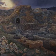 Zahra Ghyasi, After “Rain, Steam and Speed—The Great Western Railway” by William Turner, from “Location” series, oil on canvas, 150 x 200 cm , 2019