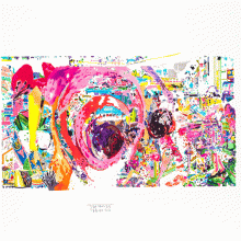 Tarlan Tabar, “Tonsil”, from “Amnesia” series, marker on cardboard. 29.7 x 42 cm, 2020