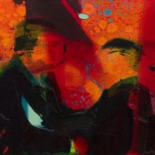Amir-Hossein Zanjani, “Keeping a Friendly Distance 4”, oil on canvas, 30 x 40 cm, 2020