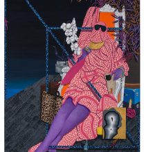 Amir.H.Fallah, “The Prince of Pret A Porter”, (Acrylic, Collage, Pencil, Oil on Paper Mounted to Canvas), 274.32 x 182.88 cm, 2013