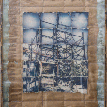 Sasan Abri, untitled, from “Exposed” series, mixed media, polaroid photography, a collage of 20 images all transferred to glass, 33.5 x 41 cm, unique edition, 2018